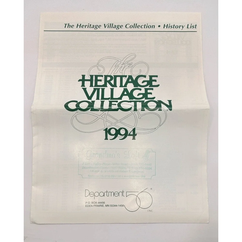 Greenbook Guide Department 56 Second Edition 1992 Heritage Snow‎ Village VTG